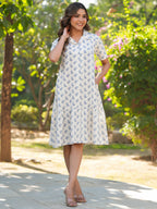 Janasya Light Cotton Floral Shirt Dress Dress - Distacart