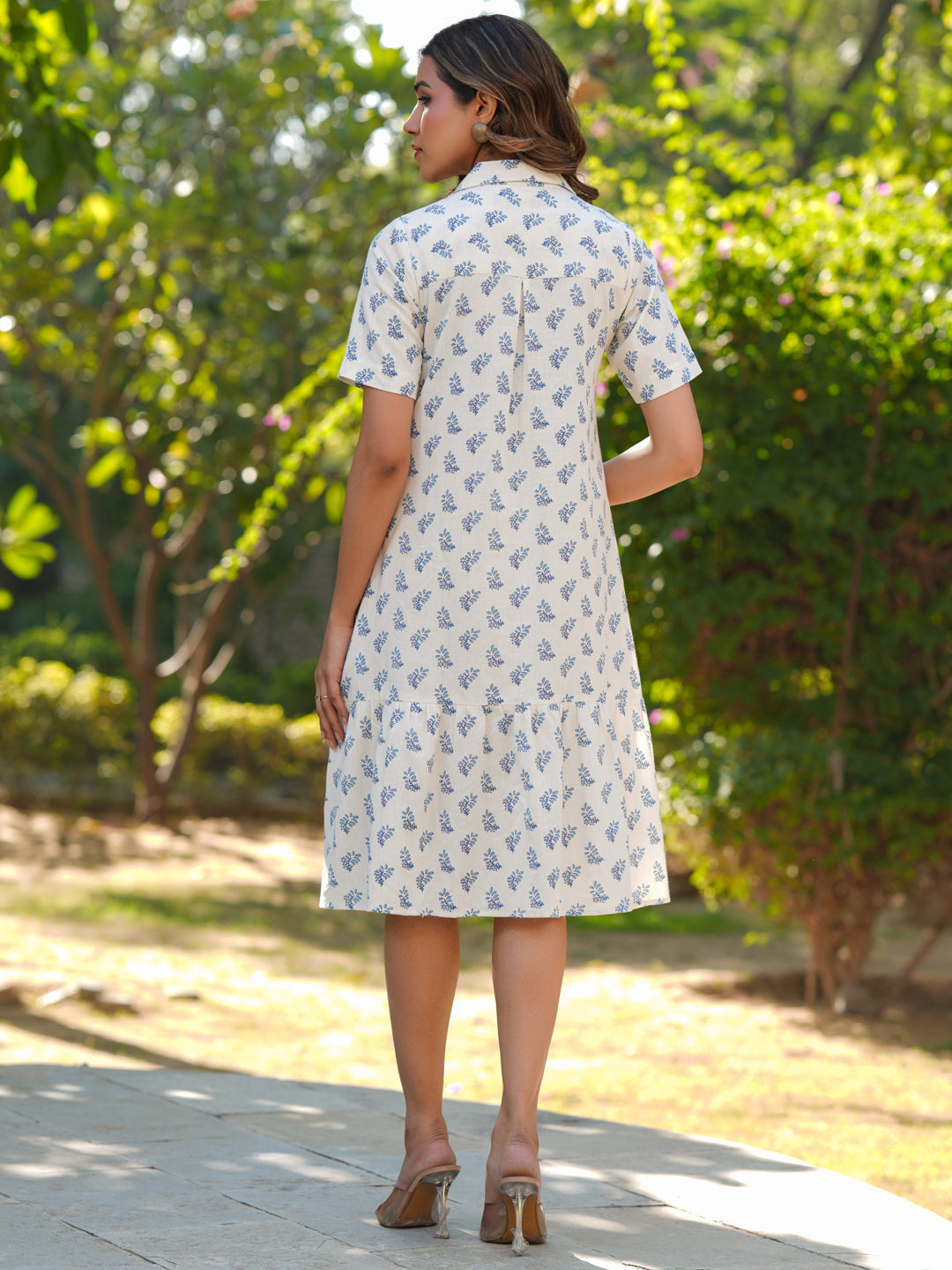 Janasya Light Cotton Floral Shirt Dress Dress - Distacart