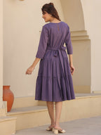 Janasya Light Cotton Solid A-Line DRESS - Distacart