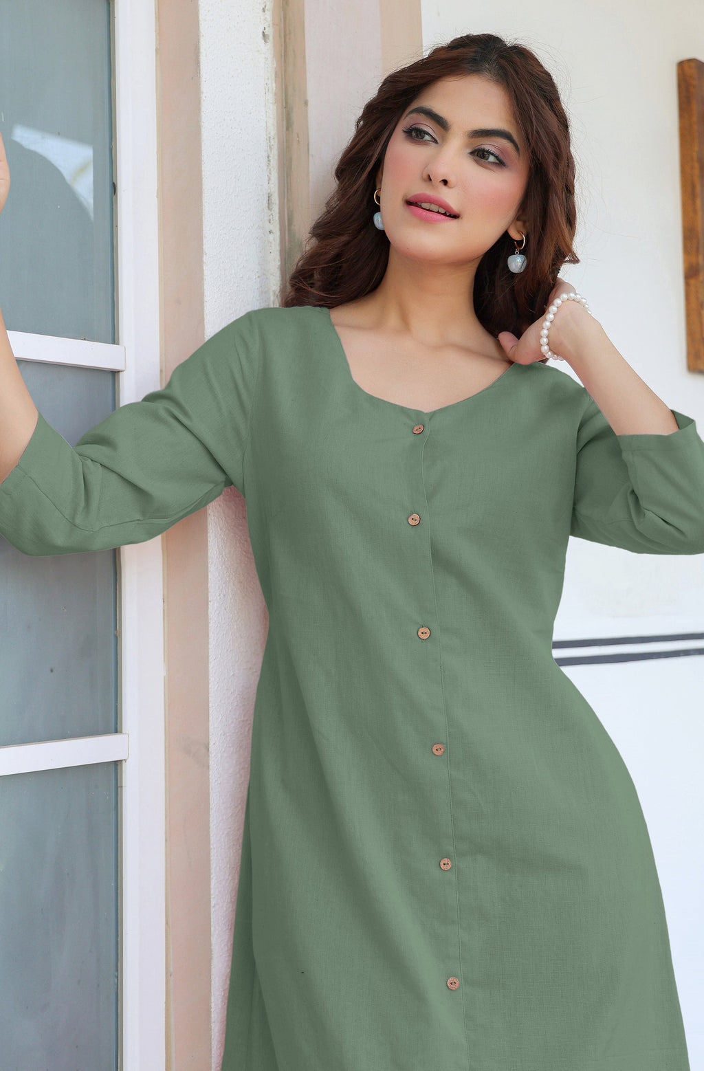 Janasya Light Cotton Solid Straight Dress - Distacart