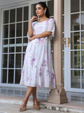 Janasya Light Georgette Floral Fit & Flare Dress - Distacart