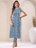 Janasya Light Cotton Chevron Straight Kurta Set - Distacart