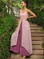 Janasya Light Georgette Striped Asymmetric Kurta Set - Distacart
