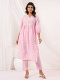 Janasya Light Cotton Embroidered A-Line Kurta Set - Distacart