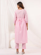 Janasya Light Cotton Embroidered A-Line Kurta Set - Distacart