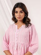 Janasya Light Cotton Embroidered A-Line Kurta Set - Distacart