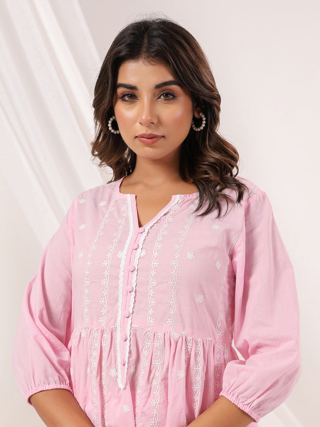 Janasya Light Cotton Embroidered A-Line Kurta Set - Distacart
