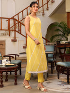 Janasya Light Cotton Embroidered Straight Kurta Set - Distacart
