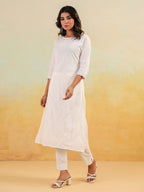 Janasya Light Cotton Embroidered Straight Kurta Set - Distacart
