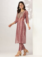 Janasya Dark Silk Blend Tie & dye Straight Kurta Set - Distacart