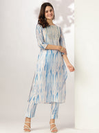 Janasya Light Silk Blend Tie & dye Straight Kurta Set - Distacart