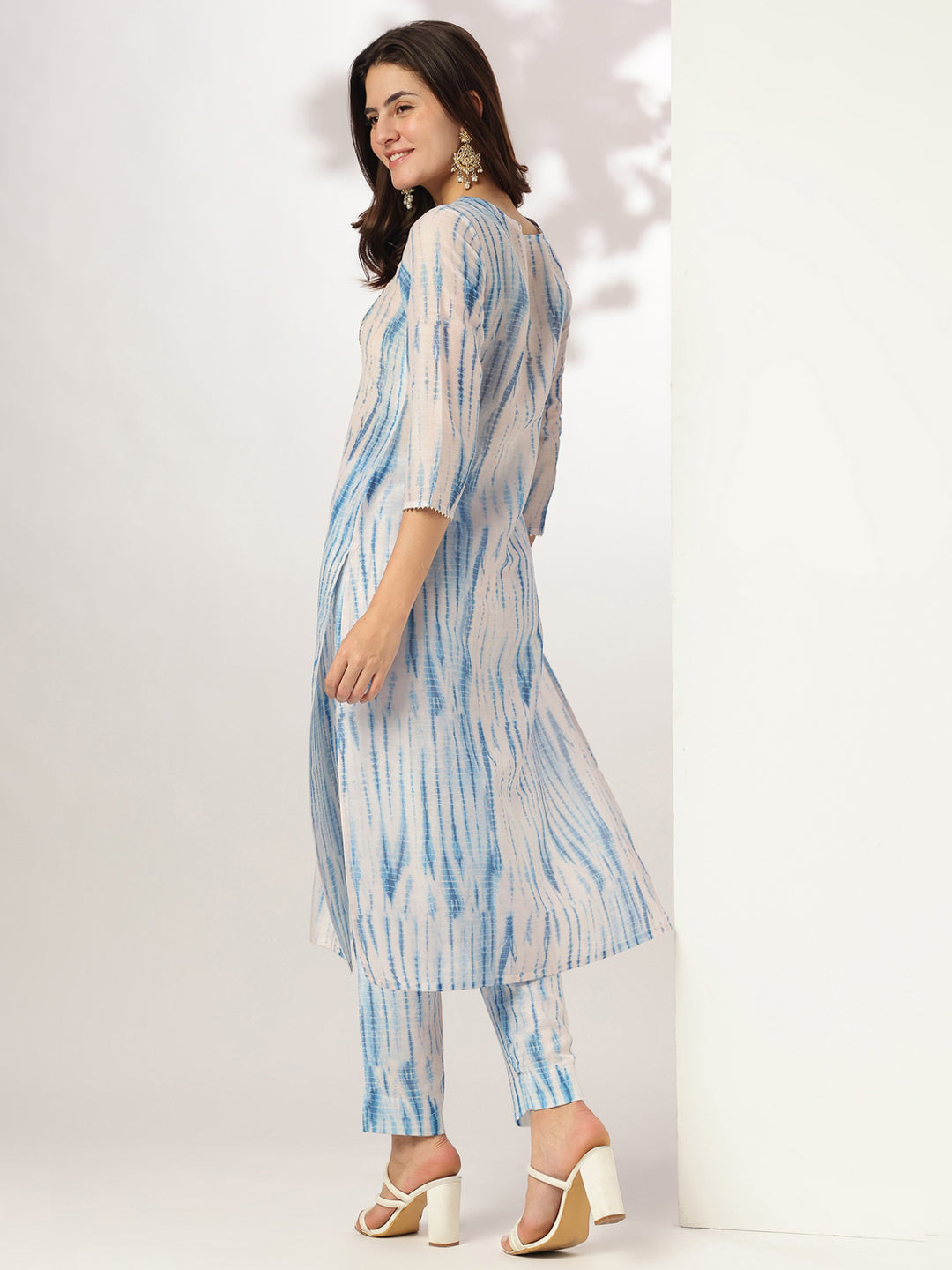Janasya Light Silk Blend Tie & dye Straight Kurta Set - Distacart
