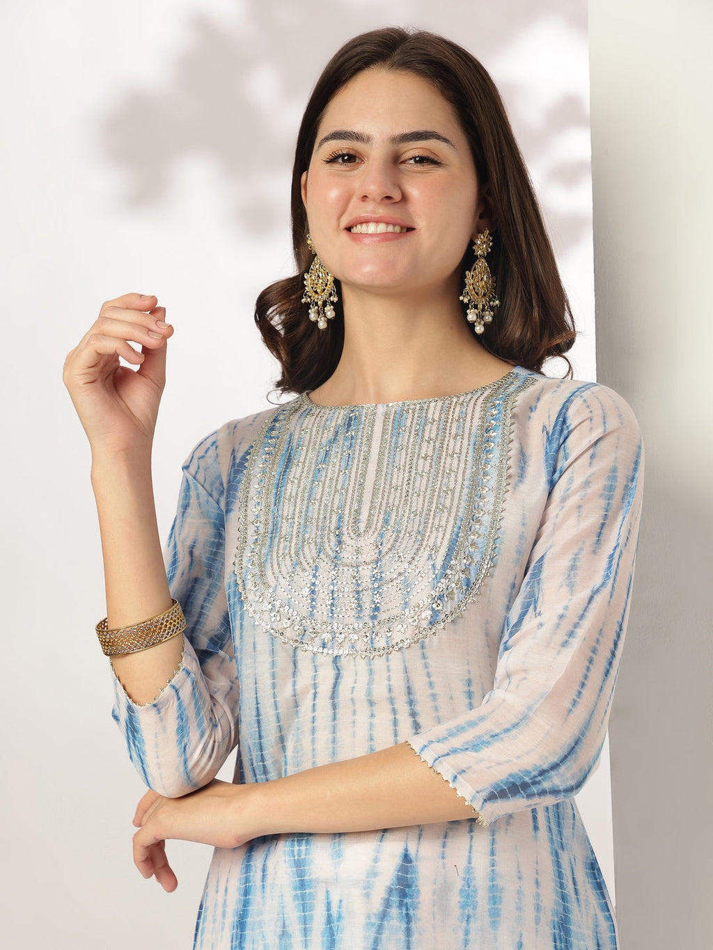Janasya Light Silk Blend Tie & dye Straight Kurta Set - Distacart