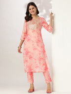 Janasya Light Silk Blend Tie & dye Straight Kurta Set - Distacart