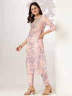 Janasya Light Silk Blend Tie & dye Straight Kurta Set - Distacart