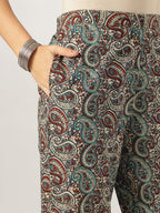 Janasya Dark Cotton Ethnic Motifs Straight Kurta Set - Distacart