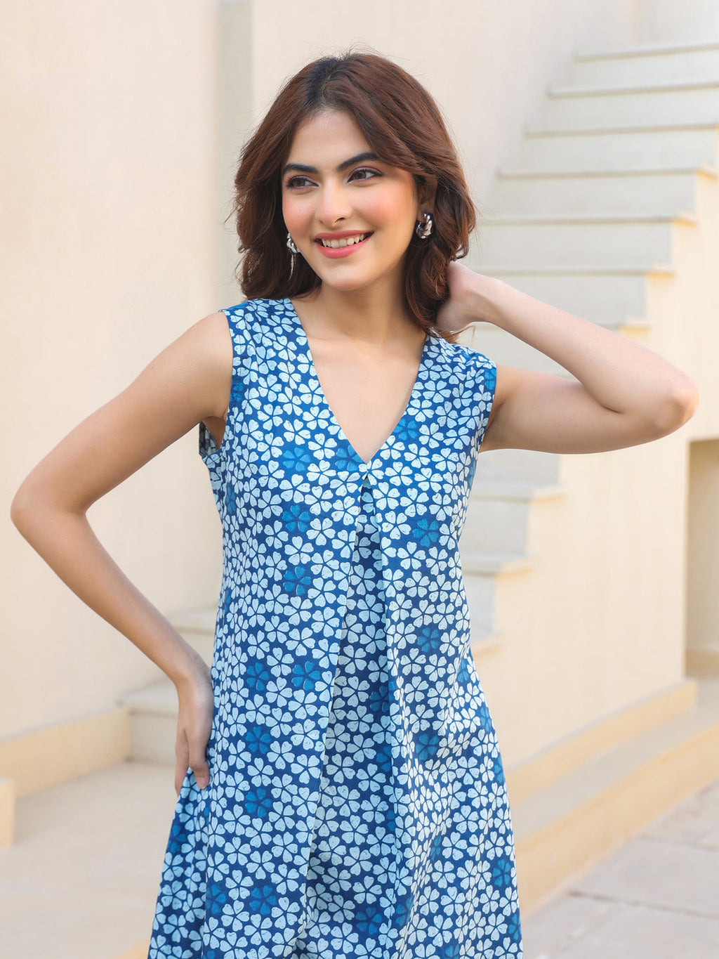 Janasya Dark Cotton Floral A-Line Kurta Set - Distacart