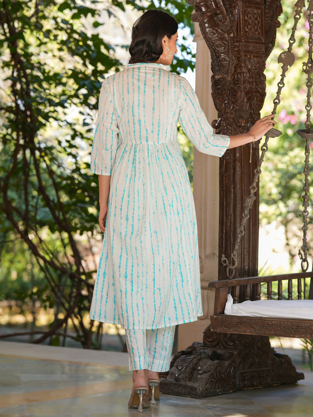 Janasya Light Cotton Tie & dye A-Line Kurta Set - Distacart