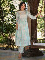 Janasya Light Cotton Tie & dye A-Line Kurta Set - Distacart