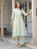 Janasya Light Cotton Abstract A-Line Kurta Set - Distacart