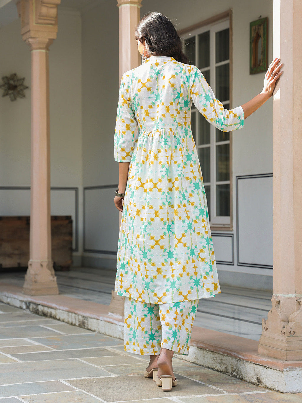 Janasya Light Cotton Abstract A-Line Kurta Set - Distacart