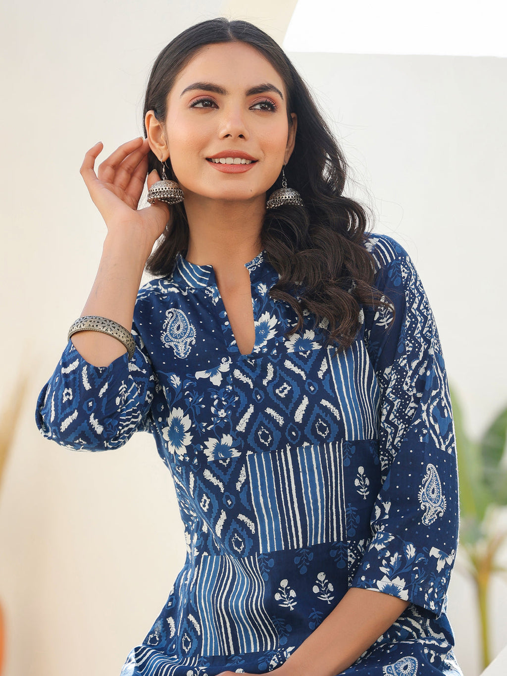 Janasya Dark Cotton Ethnic Motifs Straight Kurta Set - Distacart