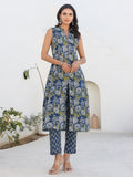 Janasya Dark Cotton Floral A-Line Kurta Set - Distacart