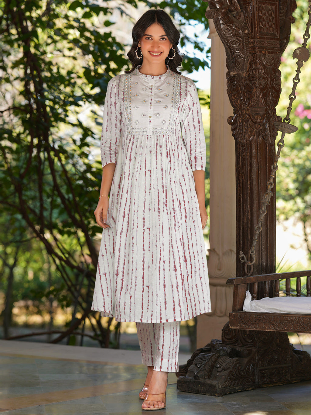 Janasya Light Cotton Tie & dye A-Line Kurta Set - Distacart