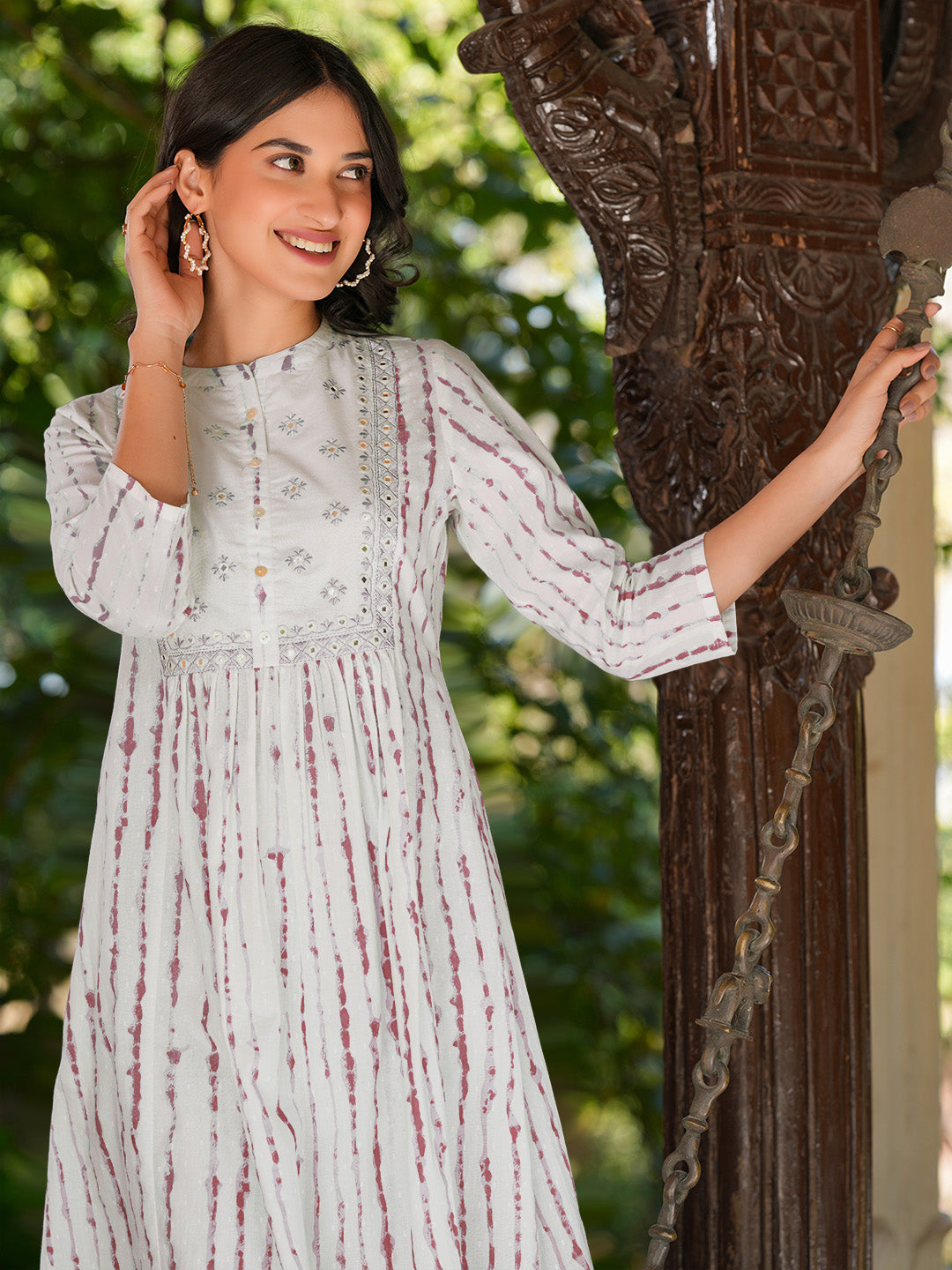 Janasya Light Cotton Tie & dye A-Line Kurta Set - Distacart