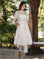 Janasya Light Cotton Tie & dye A-Line Kurta Set - Distacart