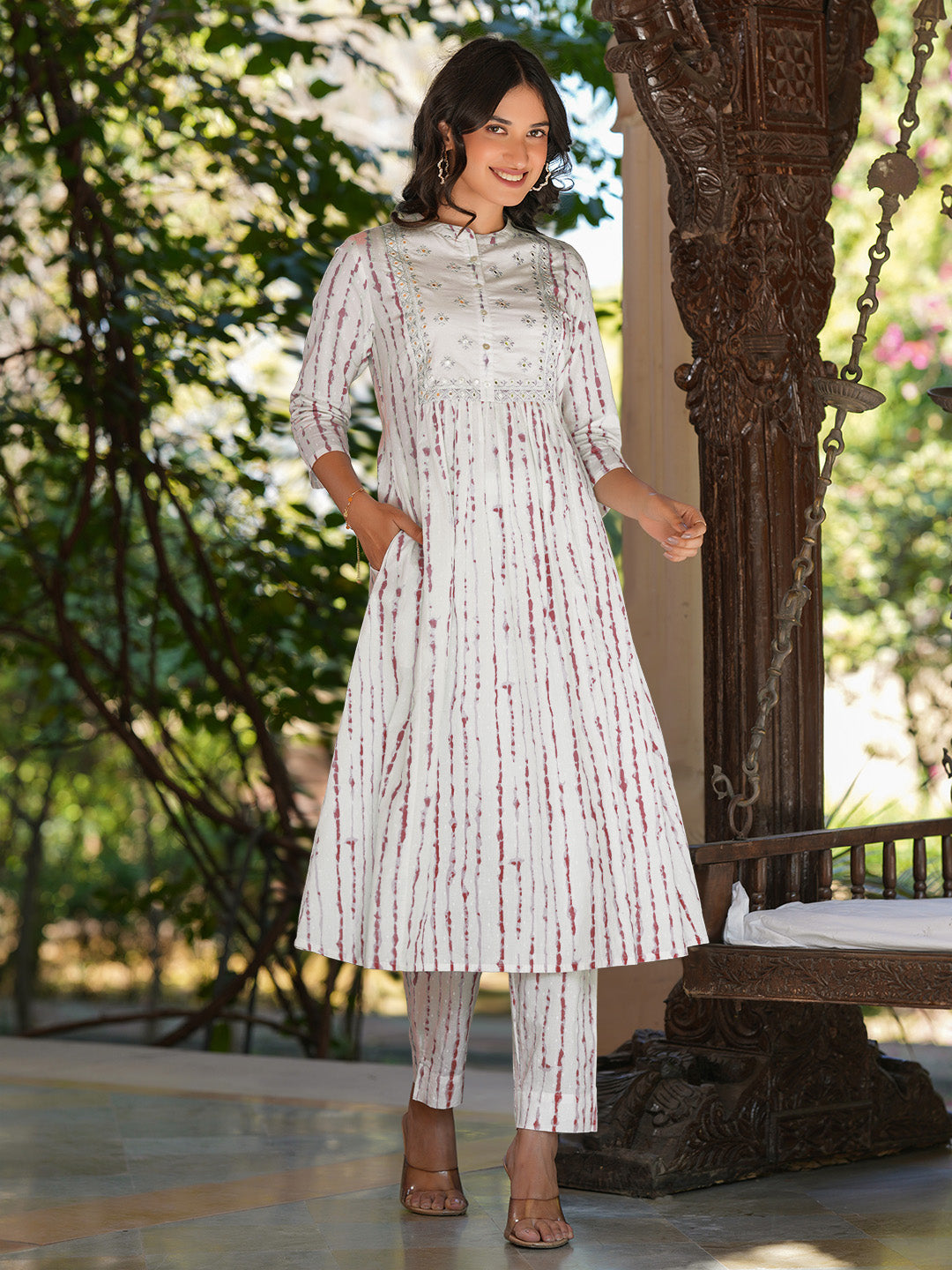 Janasya Light Cotton Tie & dye A-Line Kurta Set - Distacart