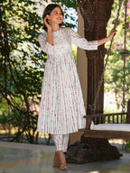 Janasya Light Cotton Tie & dye A-Line Kurta Set - Distacart