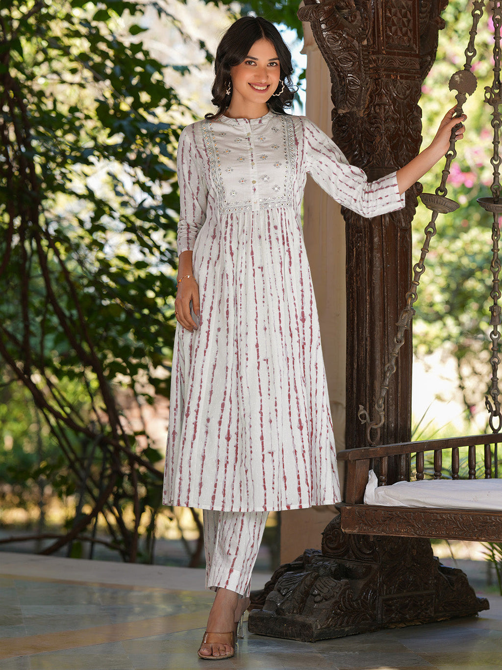 Janasya Light Cotton Tie & dye A-Line Kurta Set - Distacart