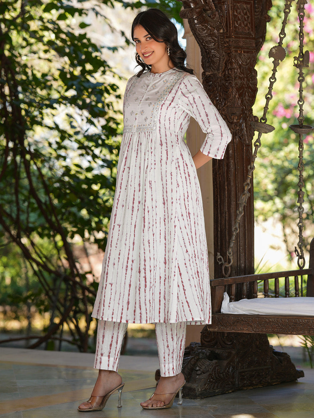 Janasya Light Cotton Tie & dye A-Line Kurta Set - Distacart