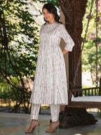 Janasya Light Cotton Tie & dye A-Line Kurta Set - Distacart