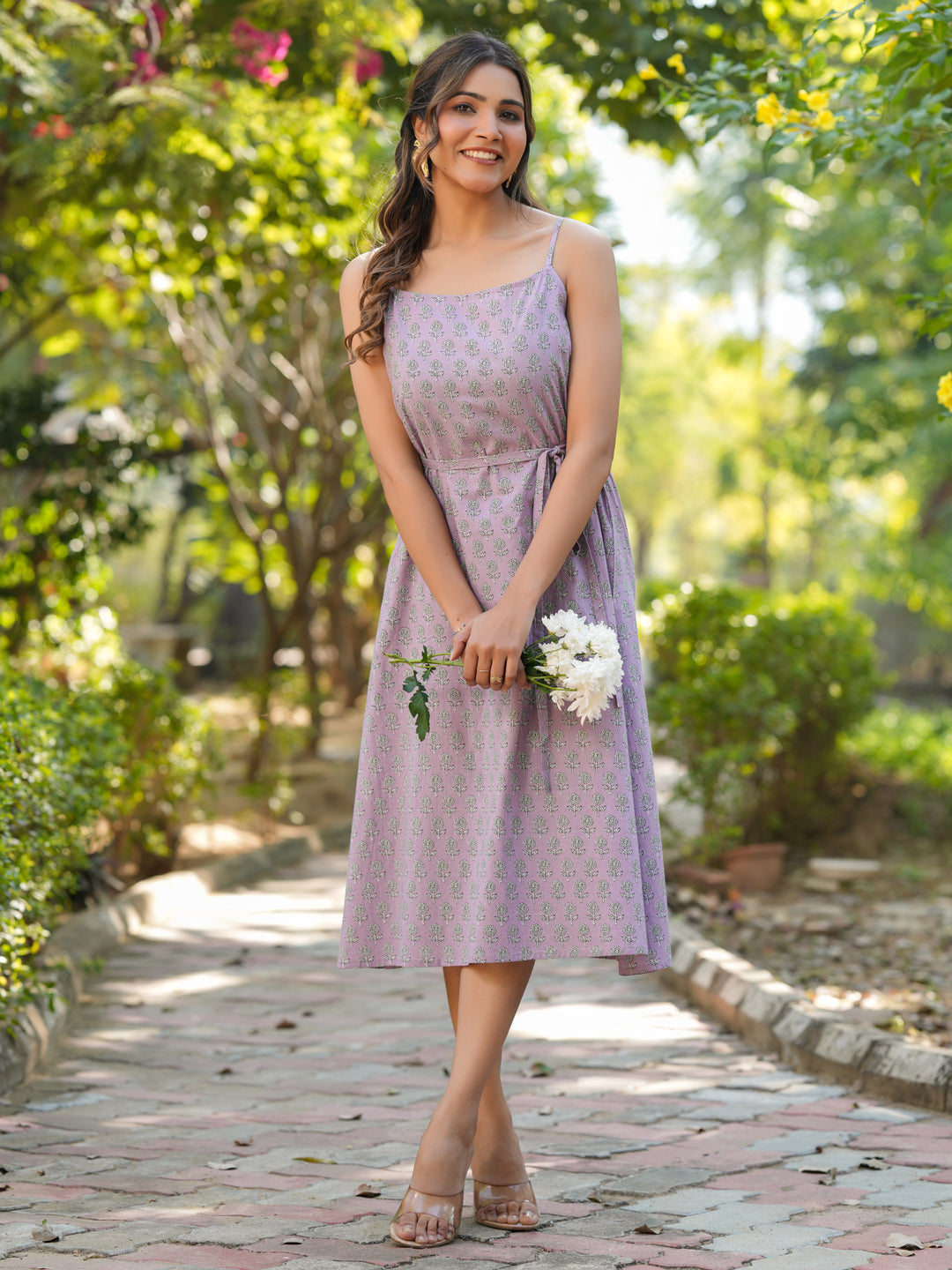 Janasya Light Cotton Floral A-Line Kurta - Distacart