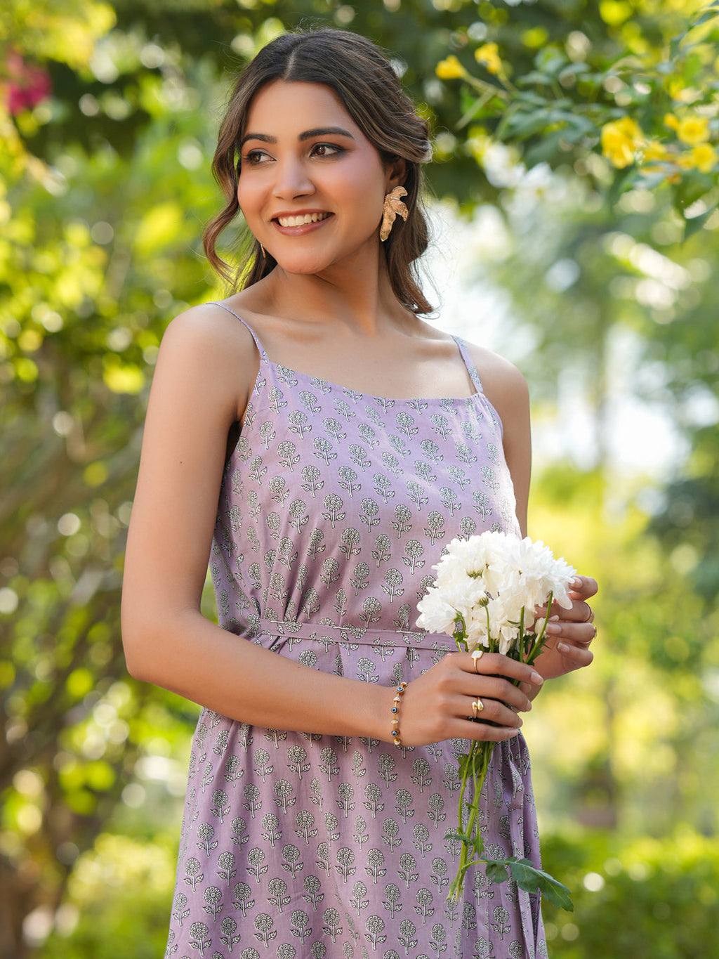 Janasya Light Cotton Floral A-Line Kurta - Distacart