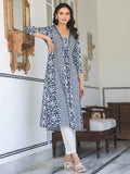 Janasya Dark Cotton Yoke Embroidery A-Line Kurta - Distacart