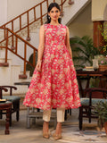 Janasya Bright Cotton Floral A-Line Kurta - Distacart