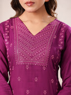 Janasya Dark Rayon Embroidered Straight Kurta - Distacart