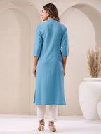 Janasya Light Cotton Solid Straight Kurta - Distacart