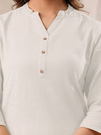 Janasya Light Cotton Solid Straight Kurta - Distacart