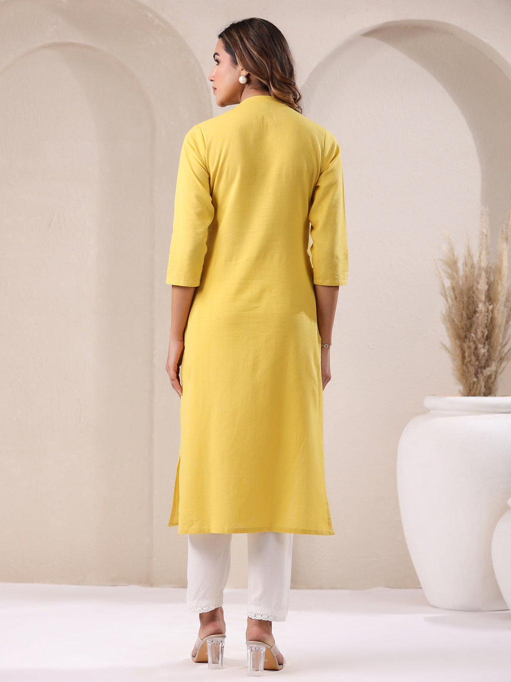 Janasya Light Cotton Solid Straight Kurta - Distacart