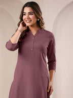 Janasya Light Cotton Solid Straight Kurta - Distacart