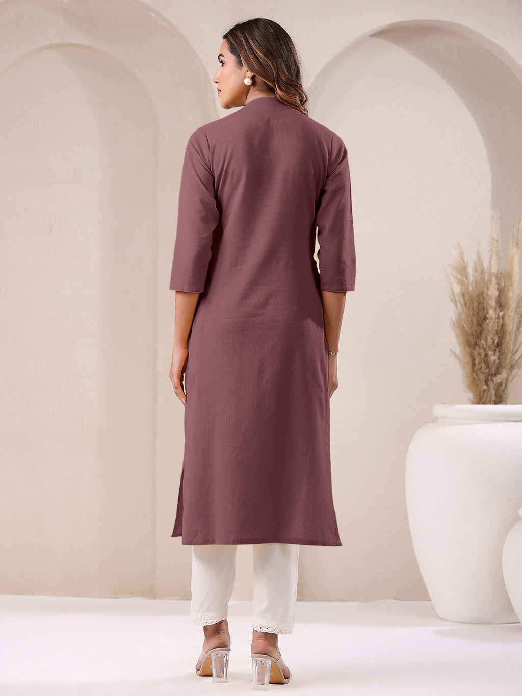 Janasya Light Cotton Solid Straight Kurta - Distacart