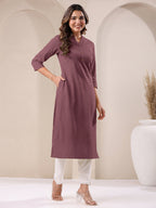 Janasya Light Cotton Solid Straight Kurta - Distacart