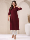 Janasya Light Cotton Solid Straight Kurta - Distacart