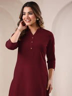 Janasya Light Cotton Solid Straight Kurta - Distacart
