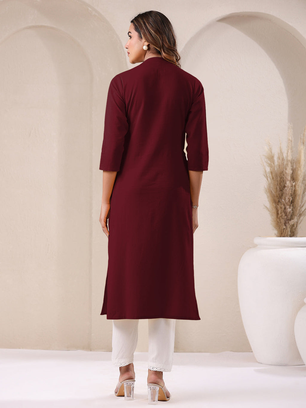 Janasya Light Cotton Solid Straight Kurta - Distacart