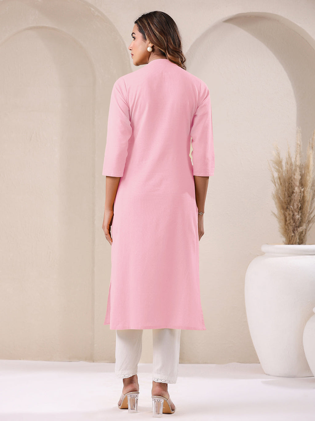 Janasya Light Cotton Solid Straight Kurta - Distacart